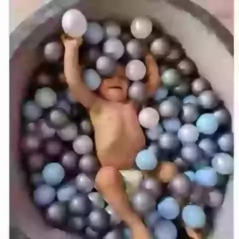 Build your own Grey Velvet Round Ball Pit with 200 Balls - Choose your own ball colours